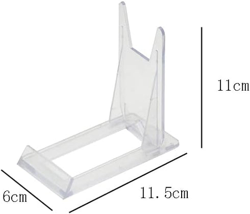 2 Pieces Acrylic Easel Display Stand Plastic Plate Display Stands Mini Easel Stand Mini Easel Stand Adjustable Picture Stand Coin Display Stand, T...
