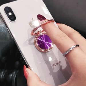 Glitter Bling Diamond Cell Phone Ring Holder, Compatible with Most of The Phones, Tablet and Case, Dark green...
