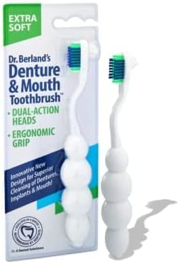 Dr. B Dental Solutions Ergonomic Denture Toothbrush Extra Soft Bristles, Removes Stains & Odor Precision Design for Implants & Overdentures Single...