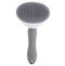 Pet Clean Hair Remover Button Stainless Steel Brushes Dogs Cat Slicker Self Cleaning Grooming Pet Comb Brush (grey)...