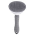 Pet Clean Hair Remover Button Stainless Steel Brushes Dogs Cat Slicker Self Cleaning Grooming Pet Comb Brush (grey)...