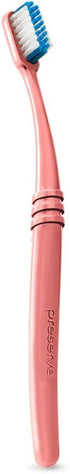 Preserve Ocean Plastic Initiative (POPi) Adult Toothbrush, Made in USA from Recycled Ocean Plastic, Coral, Soft, 6 Count...
