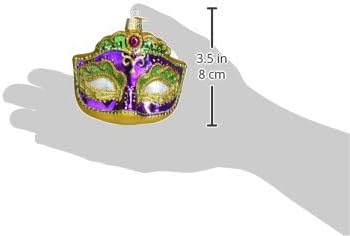 Old World Christmas 36241 Cities, Places and Landmarks Glass Blown Ornaments for Christmas Tree Mardi Gras Mask, 3 X 3 X 2.5...