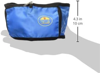 PET LIFE Wallet Folding Waterproof Zippered Collapsible Folding Travel Pet Dog Cat Bowl Feeder Waterer, One Size, Blue...