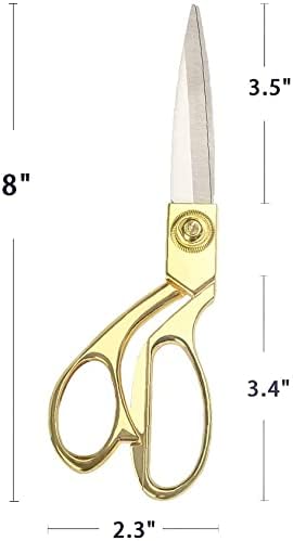 Professional Heavy Duty Tailor Scissors 8" Gold Stainless Steel Dressmaker Shears(Gold)...