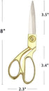 Professional Heavy Duty Tailor Scissors 8" Gold Stainless Steel Dressmaker Shears(Gold)...