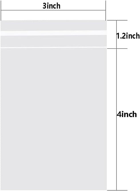 3 x 4-inch Clear Cellophane Bags by BaShiDer, 100Pcs Clear Plastic Bags for Cookie, Candy, Jewelry, Crafts...
