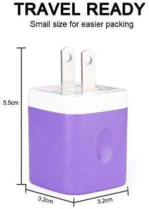 USB Wall Charger, Charging Cube, Sicodo 3Pack Dual Port Charging Block Plug in Cell Phone Charger Box Brick USB Power Adapter for iPhone 15 14 13 ...