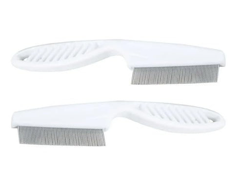 2Pcs White Flea Comb for Dogs and Cats,Pet Flea Comb,Multifunctional Pet Hair Comb Flea and Tear Stain Removal,Flea Comb for Dogs,Flea Comb for ca...