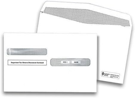 W2 Envelopes, Double Window Security Envelope Designed for 4up (Quadrant) W-2 Tax Forms, Printed W2 Laser Forms, For QuickBooks Desktop and Other ...