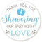 Baby Shower Stickers | Blue | Thank You for Showering Our Baby with Love | 48 Stickers - 1.67 Inches Round | Baby Shower Stickers for Boys | Pitte...