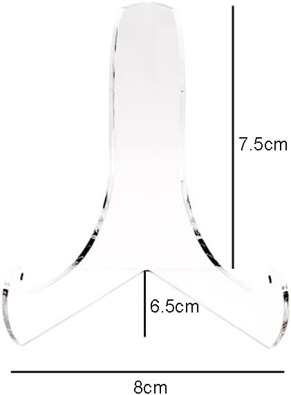 2 Pieces Acrylic Plate Stand 60-Degree Angle Acrylic Book Stand Acrylic Easel Acrylic Plaque Stand Table Top Easel Card Picture Stands Plate Holde...