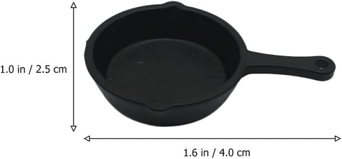 ARTIBETTER 10pcs Miniature Skillet Mini Cast Iron Skillet Small Frying Pan Set for Baked Cookie Brownie Dollhouse Kitchen Accessories...