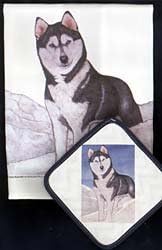 Siberian Husky Dish Towel & Potholder...