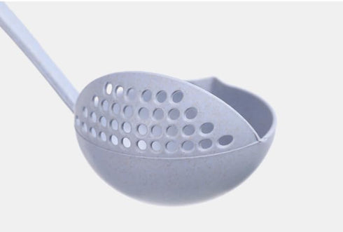 2 In 1 Kitchen Ladle Soup Pan Spoon with Filter Strainer (Blue)...