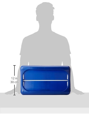 Rubbermaid Commercial Products Slim Jim Trash Can Lid Blue Waste Lid for Paper/Bottle/Can Compatible with Slim Jim 23 Gallon Recycling Container...
