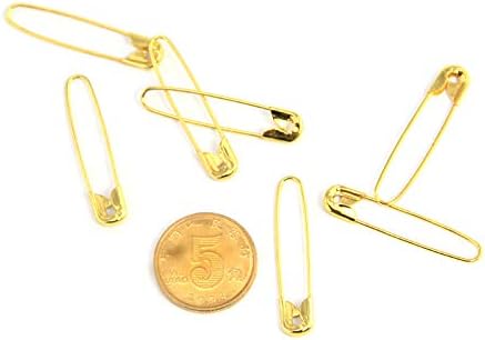 Mini Safety Pin 500PCS Gold 19mm Tiny Metal Fastening Safety Clips for Jewellery Costume Tag (Gold-500pcs)...