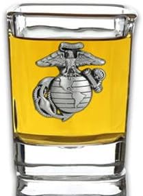 Indiana Metal Craft US Marine Corps Solid Pewter EGA Emblem Shot Glass. Made in USA....