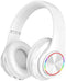 Wireless Bluetooth Headphones,Colorful LED Lights Comfort Over Ear Foldable Headset with Built-in Microphone,FM,SD Card Slot,Wired for School/Tabl...