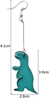 2 pairs Cute Dinosaur Drop Earrings Resin Funny Purple Dinosaur Acrylic Harajuku Earringsfor Women - 2 PAIR...