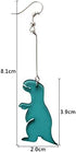 2 pairs Cute Dinosaur Drop Earrings Resin Funny Purple Dinosaur Acrylic Harajuku Earringsfor Women - 2 PAIR...