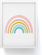Society6 June Journal Minimalist Geometric Rainbow Mini Art Print, White Frame...