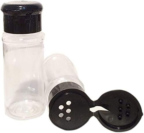 Set of 24 Pcs Plastic Spice Bottles with Sifter Lid 3 Oz. Clear Reusable Containers Jars for Home Kitchen Herbs Seasonings Confectionary Toppings ...