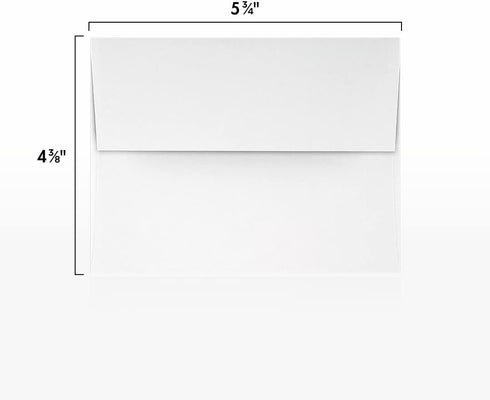 LUXPaper A2 Foil Lined Invitation Envelopes | Peel & Press | 4 3/8" x 5 3/4" | White w/Gold LUX Lining | 70lb. Text | 50 Qty...