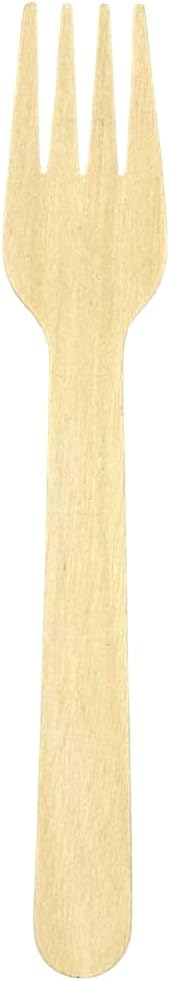 Disposable Wooden Forks (100 count), 6.5" Classic Style, 100% Compostable, Biodegradable, Sturdy, Heat Tolerant and Eco-Friendly....