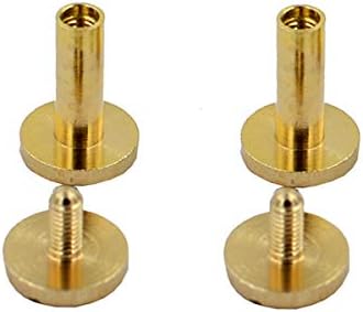 DGOL 12 Pairs Brass Backscrews with Hole Punch Golden Leather Fasteners Sturdy Binding Rivets Belt Strap Collar Back Screws Length (0.473 inch)...