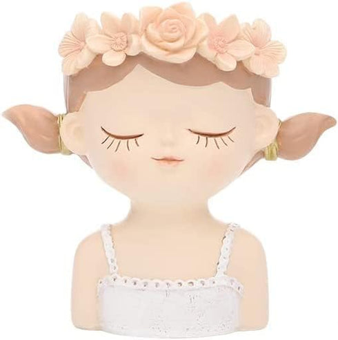 Head Planter Pot, Leisurely Lady Succulent Planter Pot,use for Office House Balcony Landscape Creative Decorative Flower Pots....
