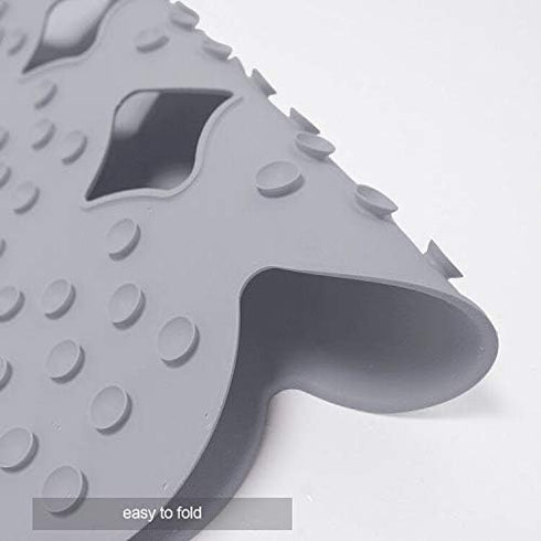 Patented Non Slip Bathtub Mat Shower Mat Bath Mat Tub Mats with Strong Suction Cups Soft Natural Rubber Bath Mat for Inside The tub (Circle-Grey, ...