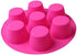 7 Cavity Silicone Air Fryer Muffin Pans Nonstick Brownie Cake Mold Round Pudding Cupcake Recipe Tray Bakeware, Rose...