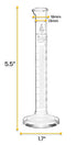 EISCO Graduated Cylinder, 10ml - Class A Tolerance ±0.10ml - Round Base - White Graduations - Borosilicate 3.3 Glass...