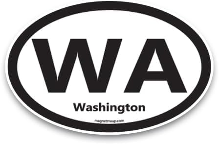 Magnet Me Up WA Washington US State Oval Magnet Decal, 4x6 Inches, Heavy Duty Automotive Magnet for Car Truck SUV, Any Magnetic Surface, The Everg...