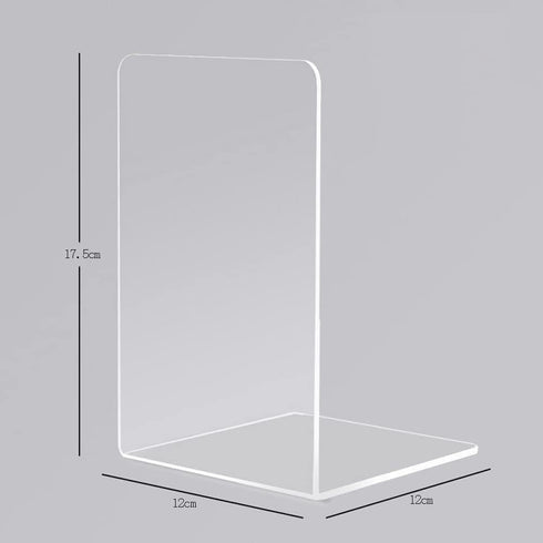 1 Piece Bookend Book End Acrylic Bookend Heavy Duty Book End Book Holder Stopper L Shaped Book Stopper Desktop Organizer for Books Movies CDs(Tran...