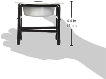Platinum Pets Modern Single Diner Feeder with Stainless Steel Cat/Dog Bowl, X-Small, Pearl White...