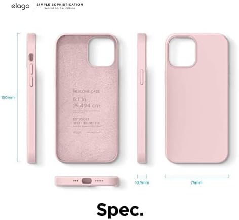 elago Compatible with iPhone 12 Case and Compatible with iPhone 12 Pro Case, Liquid Silicone Case, Full Body Protective Cover, Shockproof, Anti-Sc...