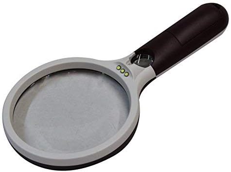 4 LED Magnifying Glass, Hand Held Magnifier 4X/30X with 120mm and 25mm Lenses...
