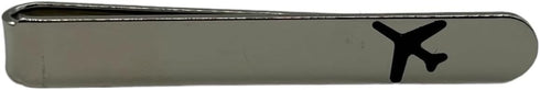 Silver Airplane Tie Bar Pilot Tie Clip Airlines Plane Flying Pilot - 50mm...