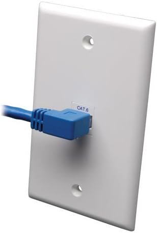 Tripp Lite Cat6 Gigabit Molded Patch Cable (RJ45 Left Angle M to RJ45 M) Blue, 10-ft.(N204-010-BL-LA)...