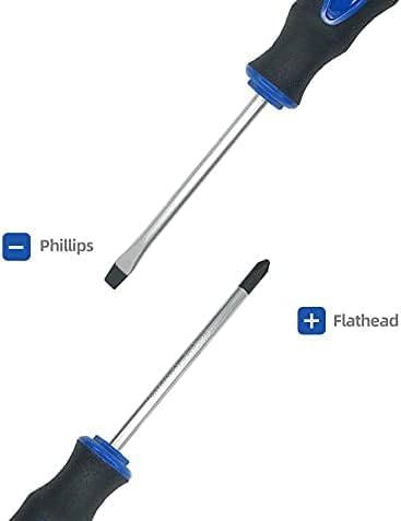 6PCS Magnetic Tip Screwdriver Set, 3 Phillips and 3 Flat, Professional Cushion Grip | 6-Piece Hand Tools Set...