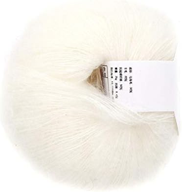 Popular Soft Mohair Knitting Angora Wool Yarn for DIY Knitting (with a Crochet)(White)......