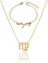 2Pcs 12 Constellation Zodiac Sign Layered Choker Necklaces Letter Astrology Horoscope with Message Card for Women Girls Jewelry...