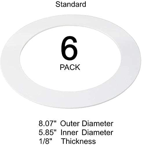 LightLabs Goof Ring Gloss 6 Pack 8.06" Diameter for 6" Cans. Inlcudes Mounting Tape to Fix Drywall Damage for Flush Mount Recessed Down Lights. 6....