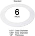 LightLabs Goof Ring Gloss 6 Pack 8.06" Diameter for 6" Cans. Inlcudes Mounting Tape to Fix Drywall Damage for Flush Mount Recessed Down Lights. 6....