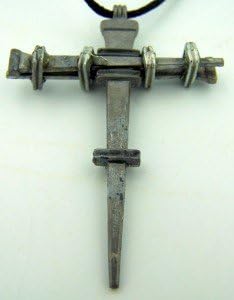 Nails of The Cross Metal Pendant with 26 Inch Adjustable Cord Necklace...