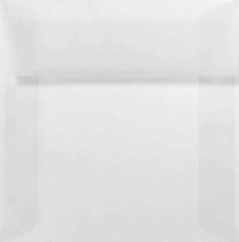 LUXPaper Square Invitation Envelopes | Peel & Press | 5" x 5" | Clear Translucent | 30lb. Text | 50 Qty...