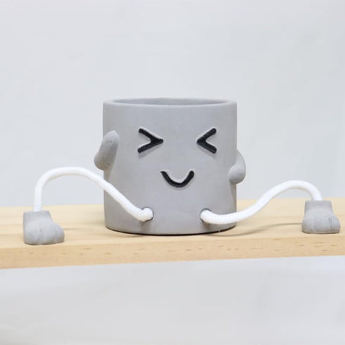 1pcs Indoor Hanging Planter with Feet,Cute Face Planter pots Succulent Planter,Flower Pot,Plant Planter,Office Decor,Gift Idea (Squinty)...