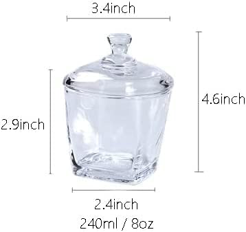 123Arts Glass Sugar Bowl Candy Jar Storage Jar Snack Jar with Lid...